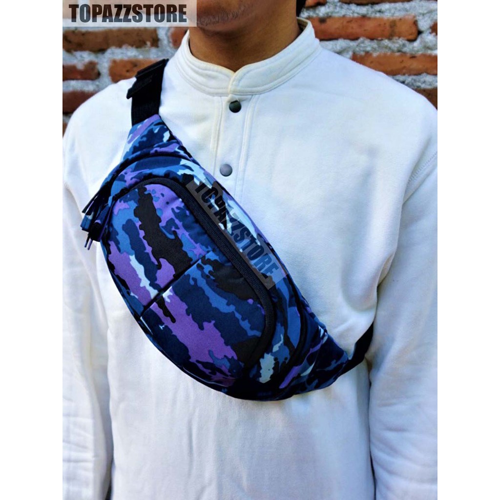 Waistbag Militer Loreng AU Tas Selempang TNI Army Tactical AU004