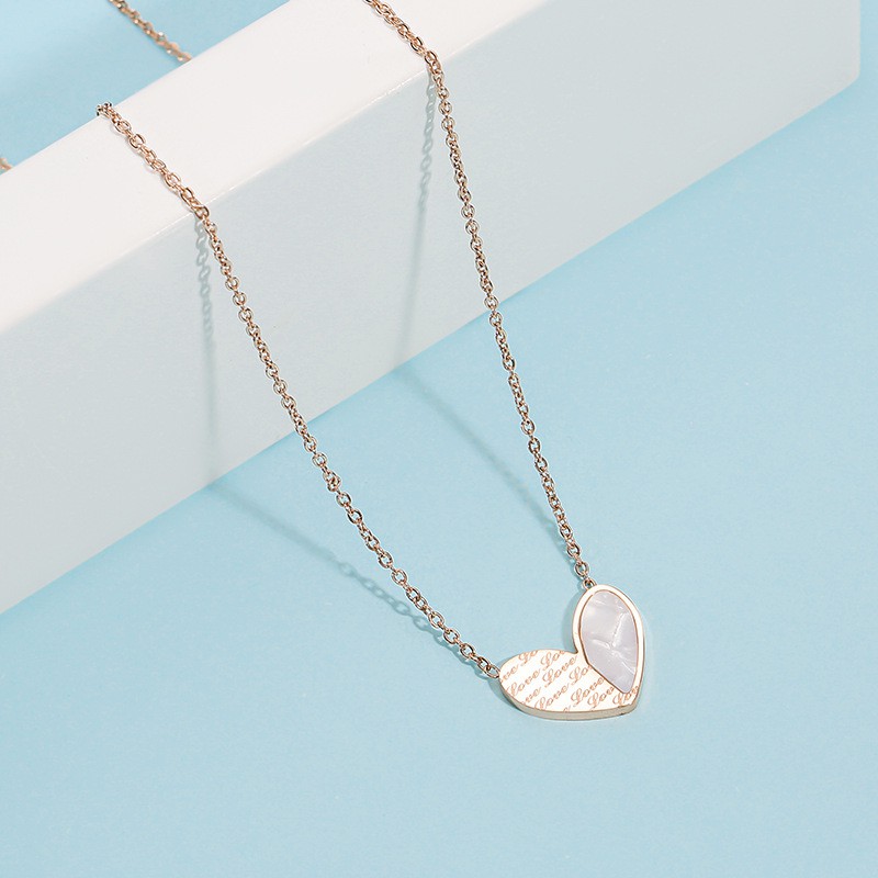 Kalung titanium Wanita Korean Style Anti karat Liontin Love - ercassia