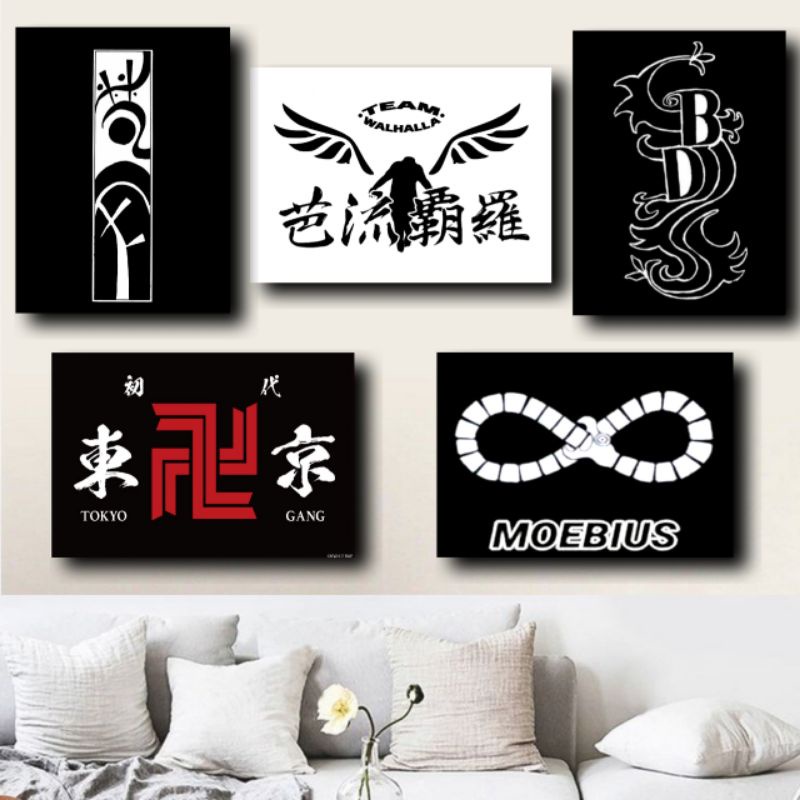 Hiasan Dinding Kamar Wall Decor Dekorasi LOGO Tokyo Revengers Toman Valhalla Tenjiku Moebius Bonten