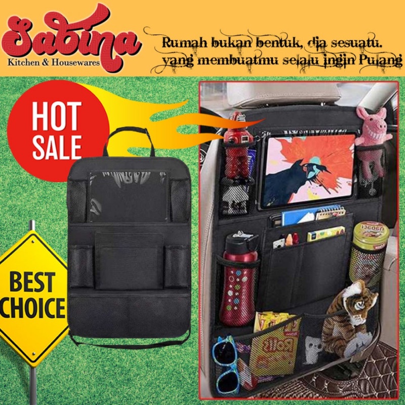 Tas Kursi Jok Mobil Gantung Car Seat Organizer Dgn Touch Screen Holder