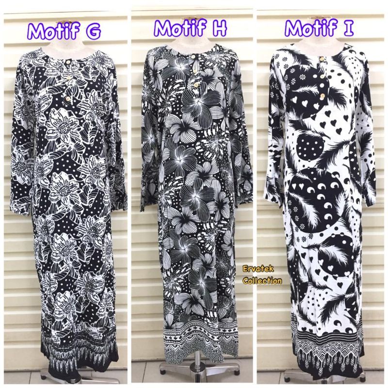 Longdress Hengky LDHK005 Tangan Panjang / Baju tidur Batik Big Size Katun Adem / Daster Panjang Busu
