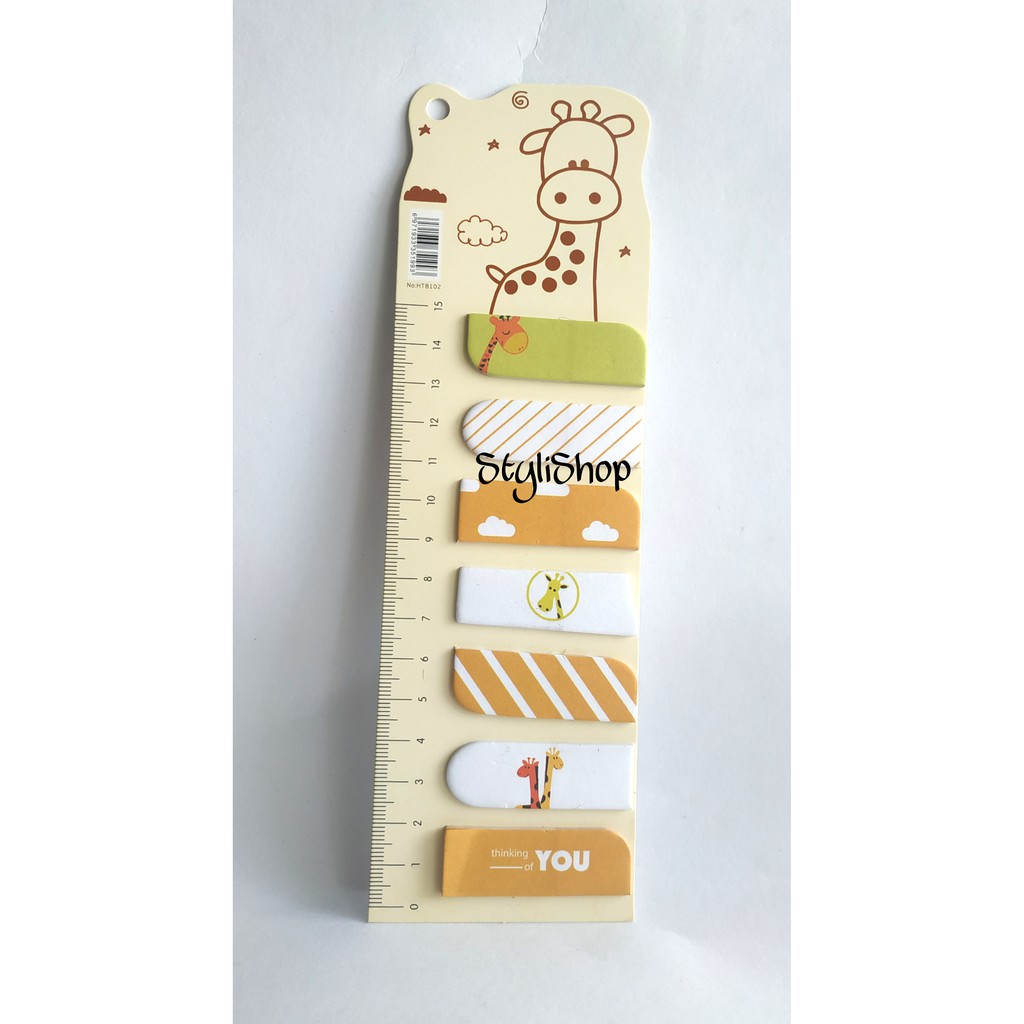 Sticky Note Kertas HT8102 Motif Kaktus / Llama / Jerapah / Memo Kertas / Penanda Buku Kertas-Jerapah Kuning