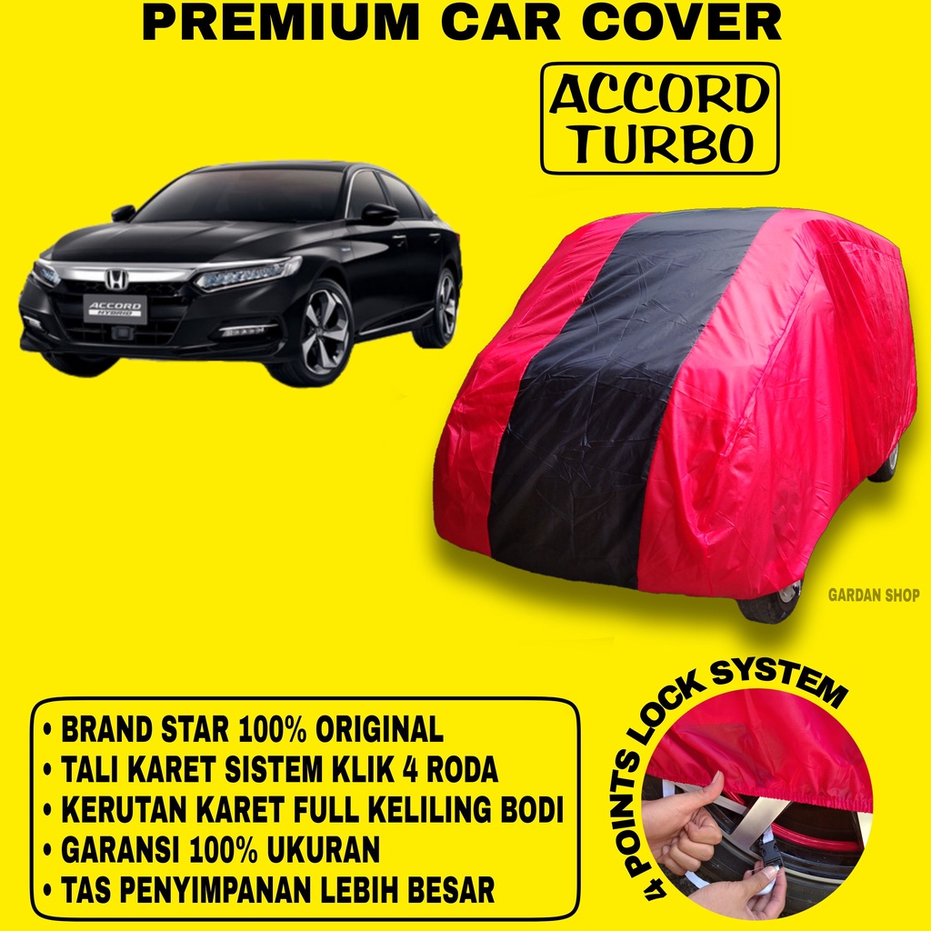 Body Cover ACCORD TURBO MERAH HITAM Penutup Bodi Mobil Accord Turbo Waterproof PREMIUM