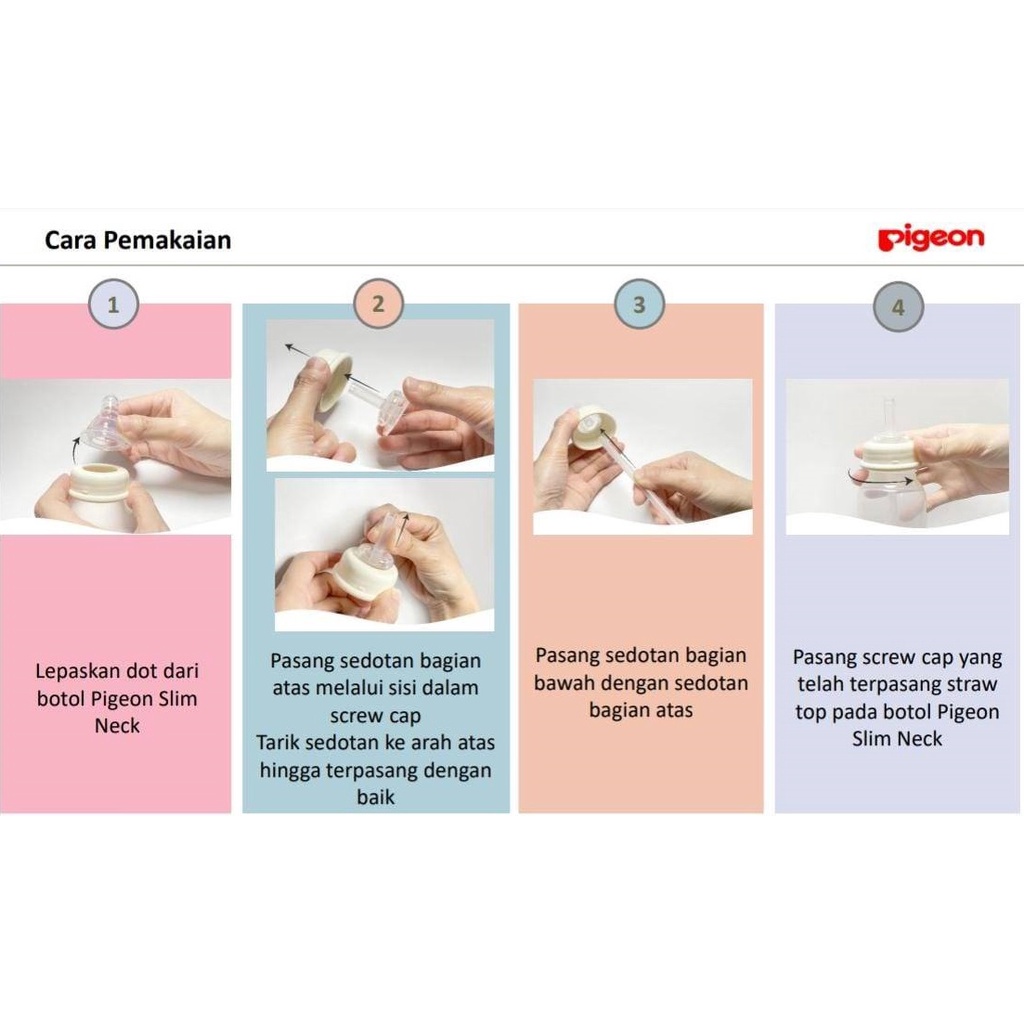Sedotan untuk Botol Pigeon Slim Neck / Pigeon Silicone Straw Top 8m+