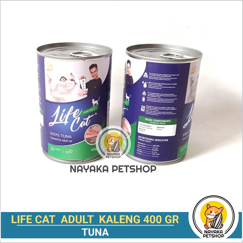 Life Cat Kaleng 400 gr Adult Tuna Pakan Kucing Basah Makanan Wet Food Lifecat