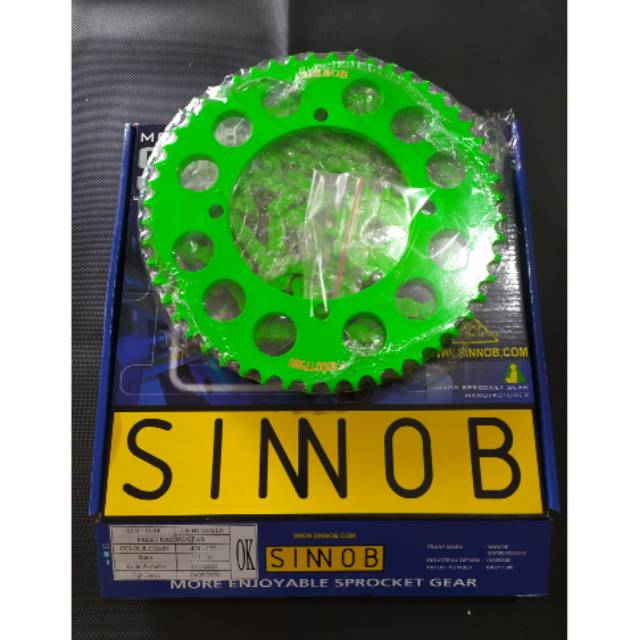 GEAR SET SINNOB RACING  KLX150BF LIGHT GREEN