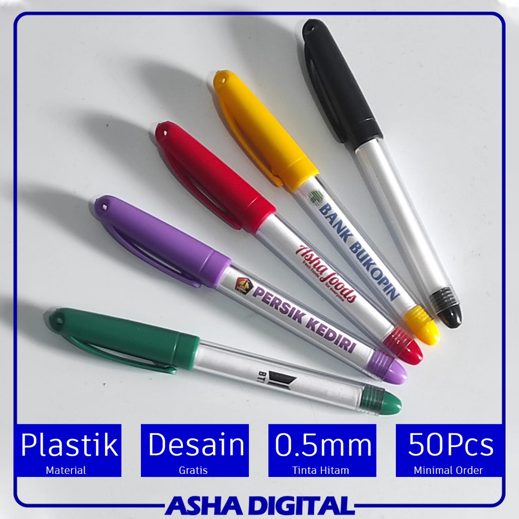 

Pulpen Promosi Souvenir | Bolpoin Custom Logo Tulisan | Ballpoint | Asha Digital