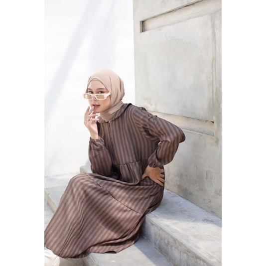 midi dress salur terbaru kekinian