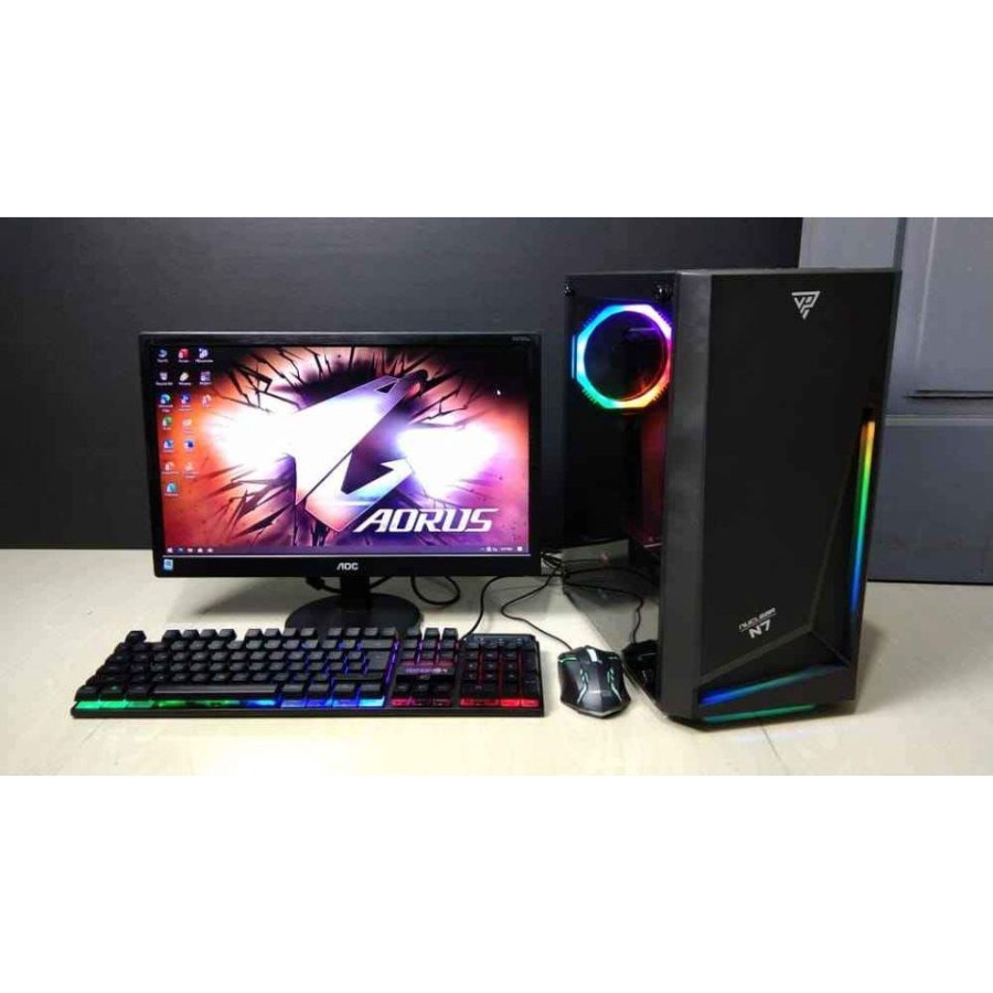 PC gaming Editing Fulset Murah Intel Core i5 Ram 16Gb HDD 500Gb SSD 128Gb LED 19 Inch Siap Pakai GARANSI 1 TAHUN