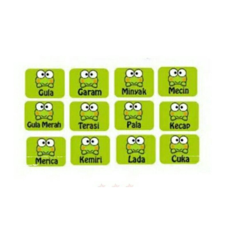 

Sticker bumbu anti air 6 cm x 5 cm Keroppi isi 45 pcs