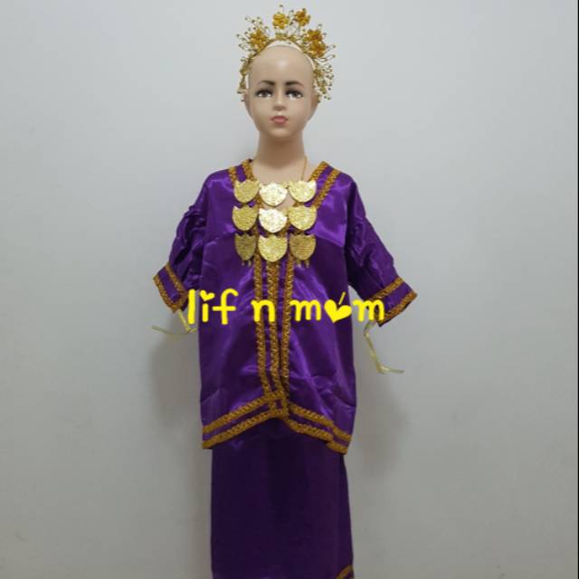 Baju bugis satin # baju bodo anak adat nusantara set komplit