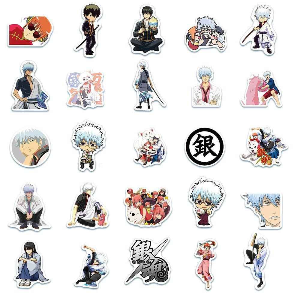 [Elegan] Gintama Stiker Hadiah Stiker Lucu Dekorasi Stiker Motor Stiker Perekat Diri Alat Tulis Stiker Kartun Skateboard Stiker Graffiti Stiker