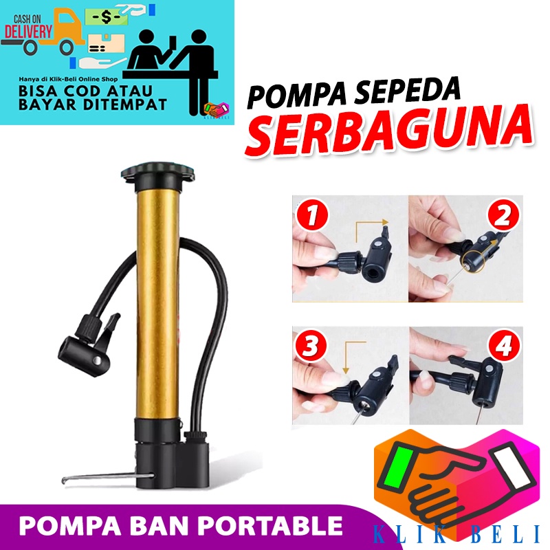 Pompa Angin Mini Ban Sepeda Motor Mobil Pompa Tangan Hidrolis Pelampung Pump Portable