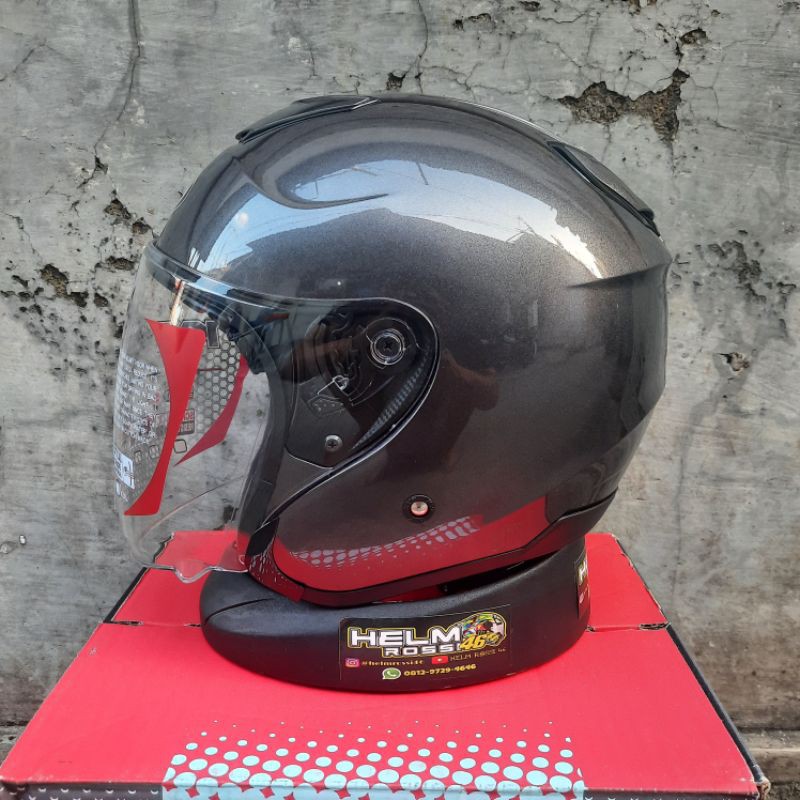 Helm KYT KYOTO Putih SOLID Hitam Merah Doff Gunmet Black Glossy Biru Doff Merah Ferarri Original KYT