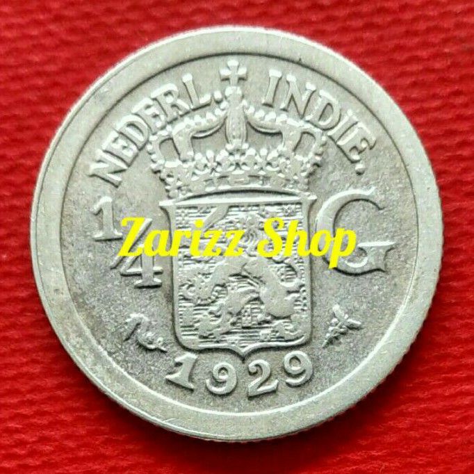 Koin Perak 1/4 Gulden Nederl Indie Tahun 1929 (SE2903)