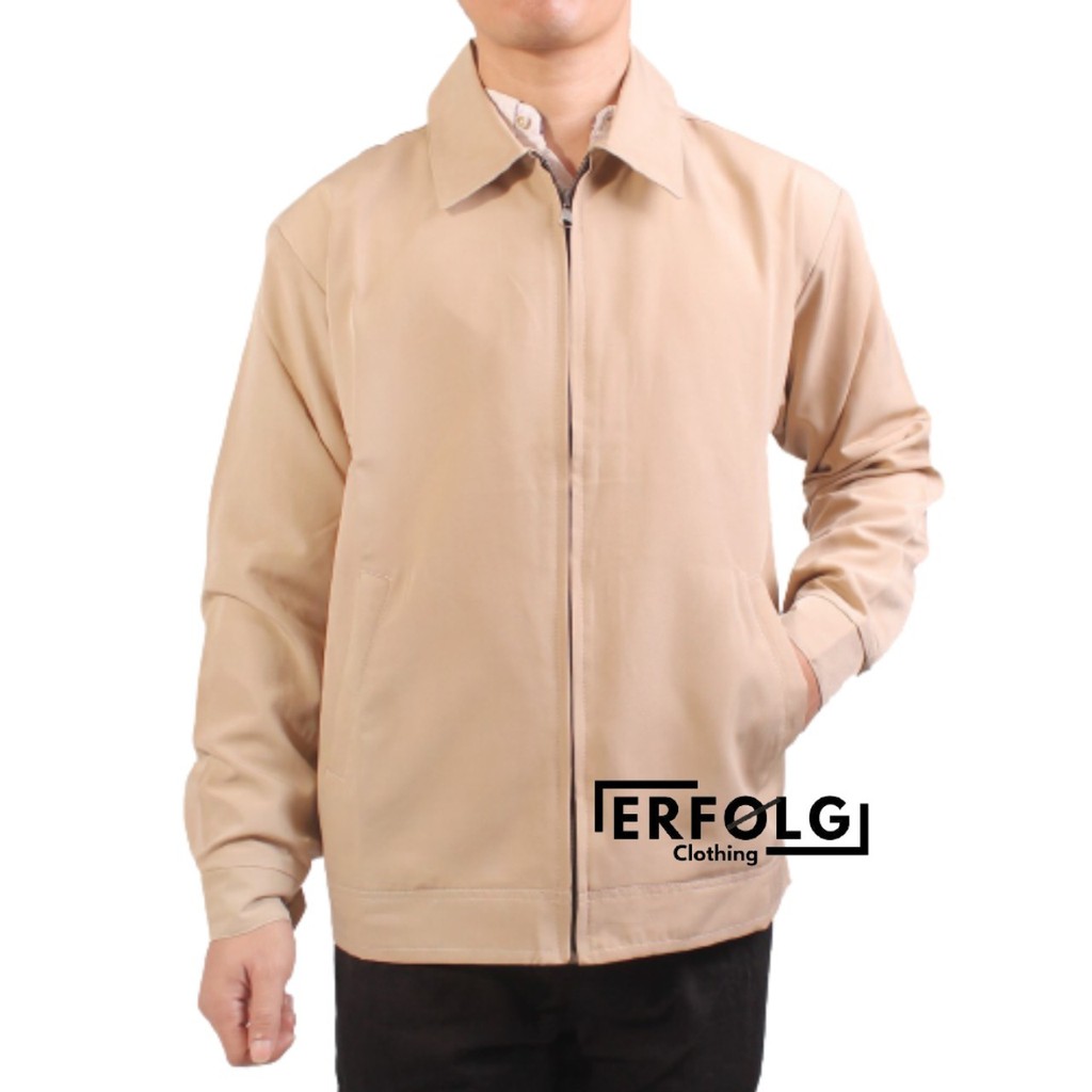 Jasket Seragam Kantor Jaket Formal Santai Semijas Sby Kantor Kerah Polos Warna Cream Slimfit Twis