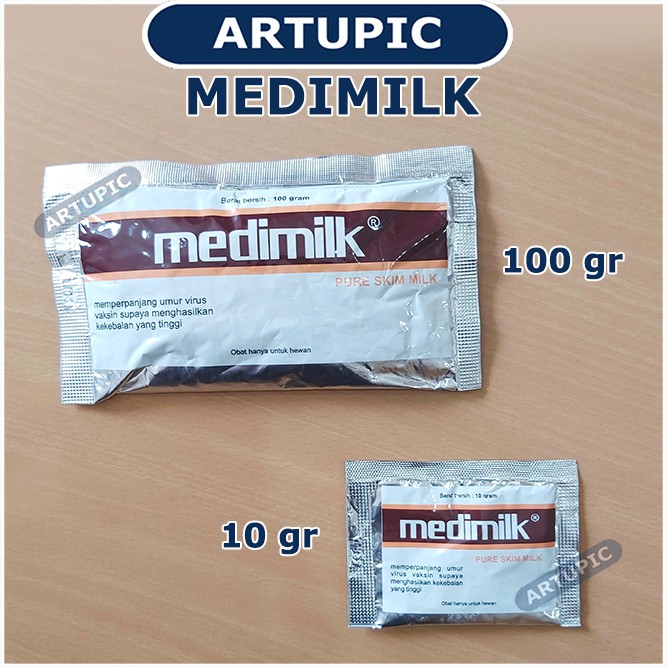 Medimilk 100 gram Susu Skim Pelarut Vaksin Pure Full Skim Milk Vaksin Ayam Unggas Medion Artupic