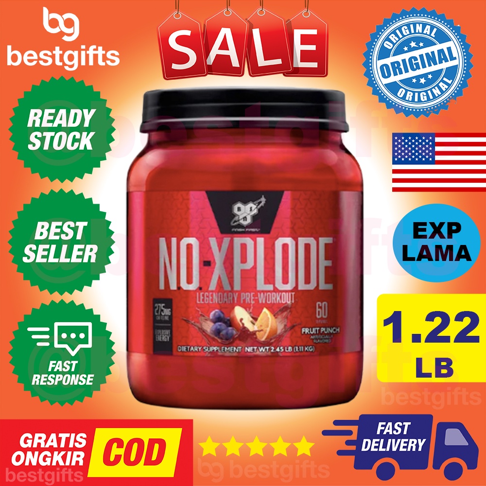 BSN FINISH FIRST NO XPLODE LEGENDARY PRE WORKOUT PWO PREWORKOUT MENINGKATKAN KEKUATAN ENERGI 1.22 LB