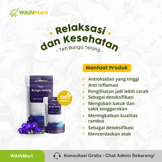 Bunga Telang TUMPUK PREMIUM Teh Telang Biru Ungu Minuman Herbal Kekinian Pewarna Alami Kaya Antioksidan