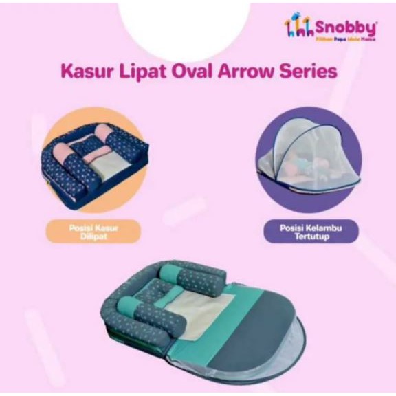 Set Kasur Bayi Lipat + Bantal Peyang + Guling Snobby Oval Kelambu TPK 5591 Besar Original Murah