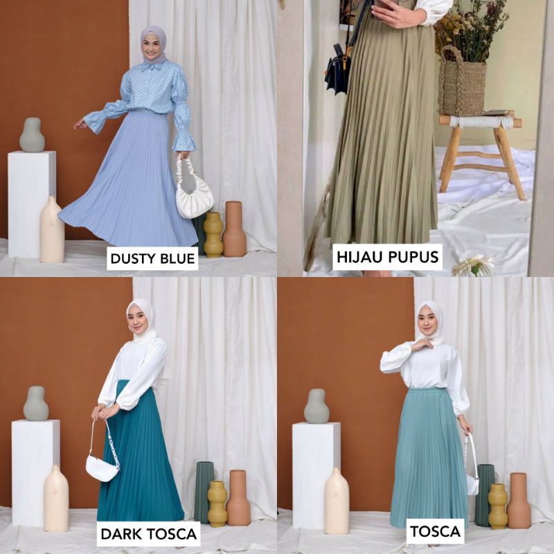 Rok plisket premium import tebal