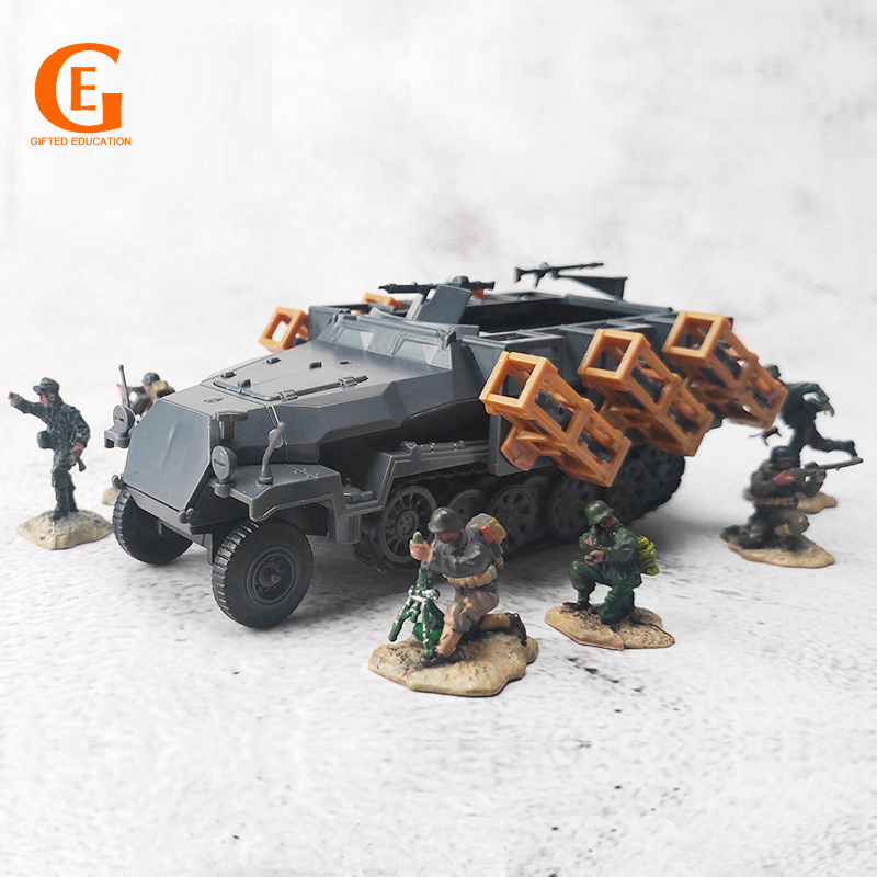 Mainan Rakitan Model Mobil Roket Missile Armored WW2 Stuka Zu Fusss Rocket 4D DIY SD.KFZ.251 Skala 1: 72