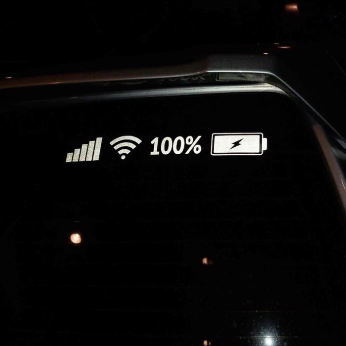 Stiker mobil sinyal wifi batere Sticker viral Kaca Mobil WiFi