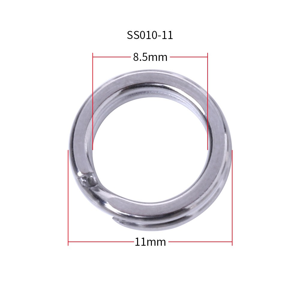 50Pcs Cincin Split Ring Bahan Stainless Steel untuk Konektor Umpan Pancing Fishing Lure Tackle