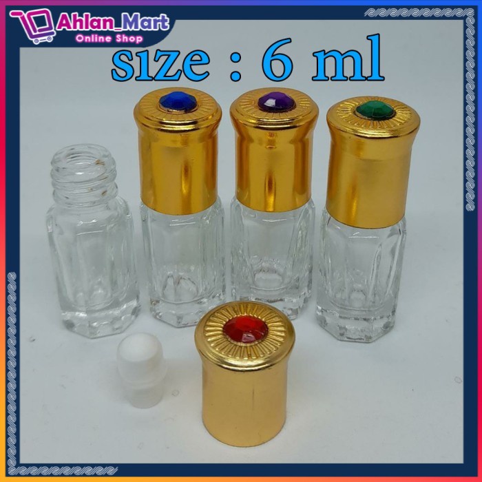 BOTOL PARFUM ROLL ON 6 ML ( BOTOL ROLL TOLA KACA KOSONG 6ML )