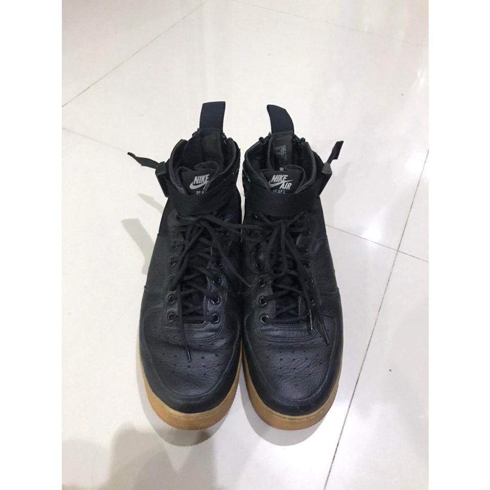 NIKE AIR FORCE 1 HIGH BLACK GUM SF AF1 MID ORIGINAL-SEPATU PRIA ORIGINAL