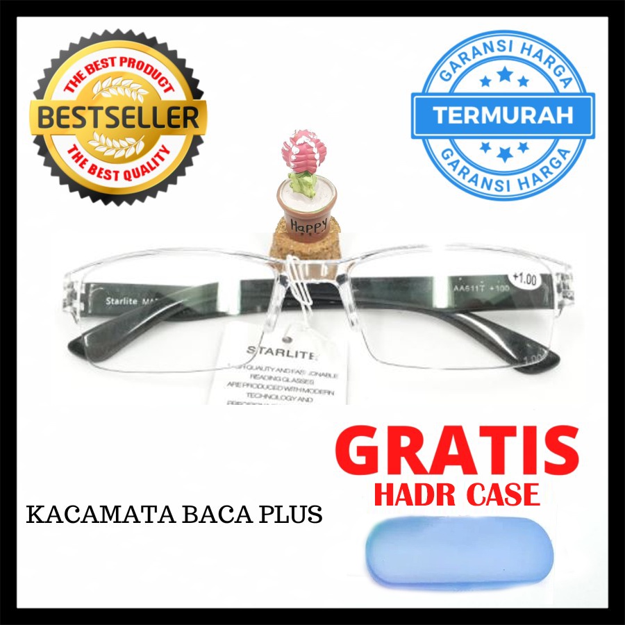 KACAMATA BACA PLUS KACA MATA FRAME +0.50 S/D +4.00