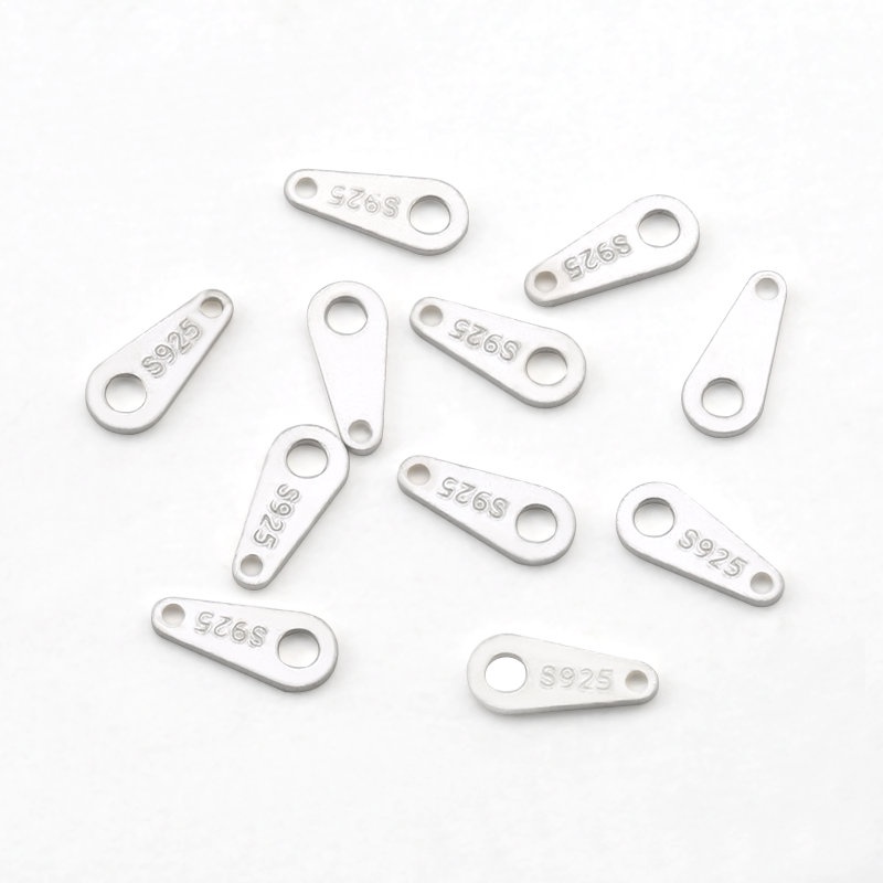 10pcs Konektor Sterling Silver 925 Ukuran 7.8x3.5x0.5mm Untuk Membuat Perhiasan Kalung