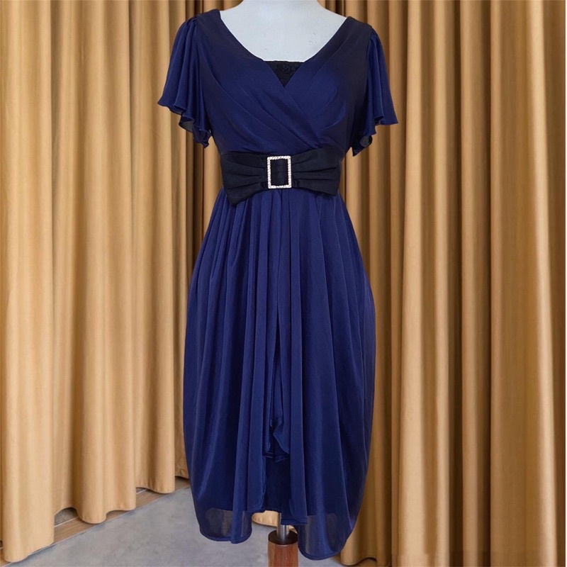 Dress Pesta Biru Navy mewah