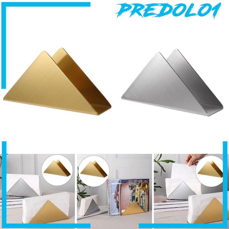 [PREDOLO1] Triangle Napkin Holder Organizer Container Paper for Car Dining Living Room Gold