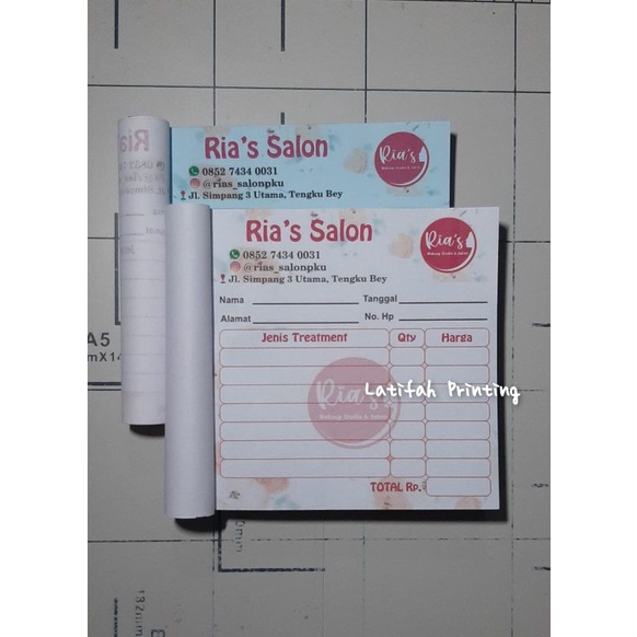 

Nota Salon isi 100/Nota Custom/Nota treatment/Nota