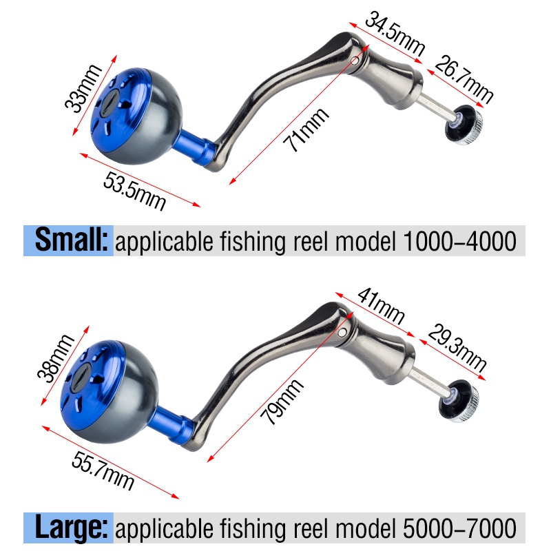 1pc Gagang Knob Power Pengganti Bahan Metal CNC Untuk Reel Pancing 1000-7000