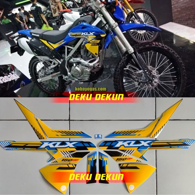 striping klx 150 bf 2017 se biru kuning / striping kawasaki klx 150 bf 2017 se biru kuning / stripin