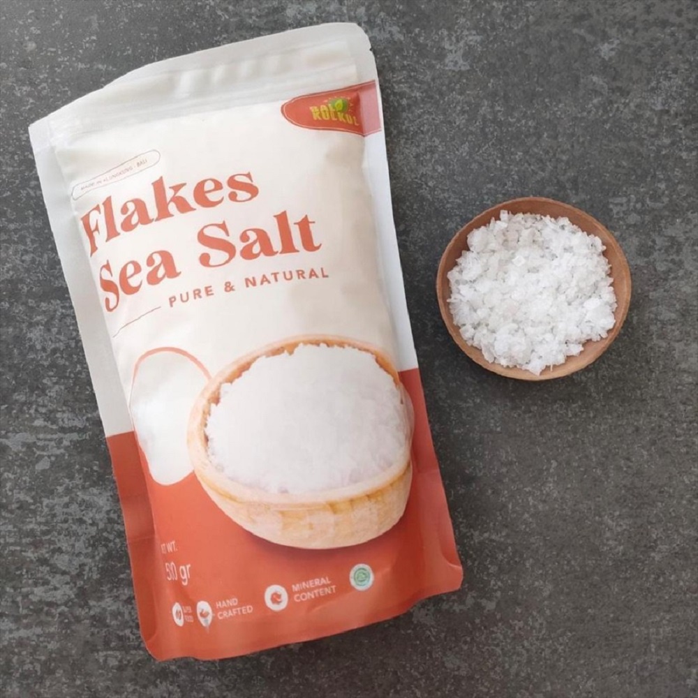 

NATURAL BALI KULKUL FLAKES SEA SALT 500 GR (GARAM LAUT KASAR)