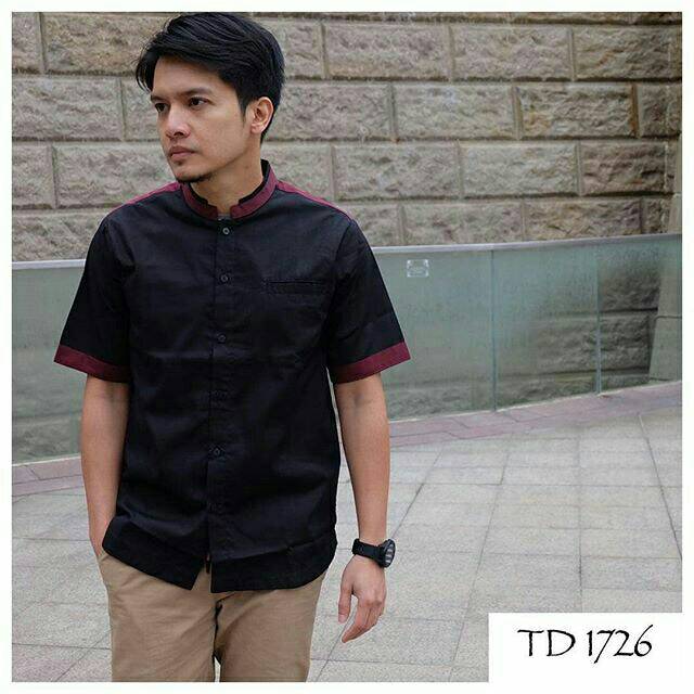 BAJU KOKO Two-D by Dhini Aminarti Warna HITAM Trim Merah