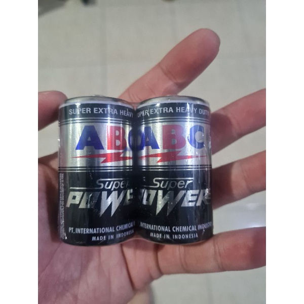 SUPER POWER ABC TIPE D dan C/BESAR dan SEDANG HITAM (HARGA UNTUK 1 PASANG/2 BATERAI)