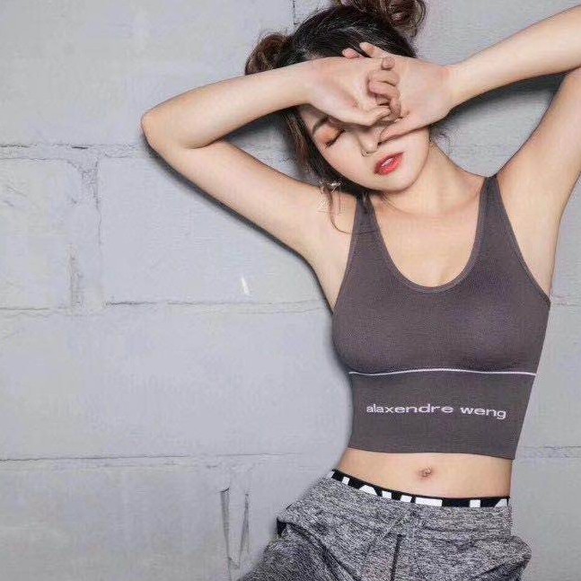 HOHO_HWANG (B-51) SPORT BRA GYM BRA OLAHRAGA PUSH UP WANITA TANPA KAWAT  SEXY IMPORT-B-51 abu-abu tua