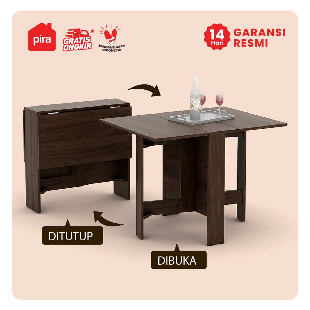 Pira Bavarian - Alton Meja Makan Kayu Gelap - Brown Walnut