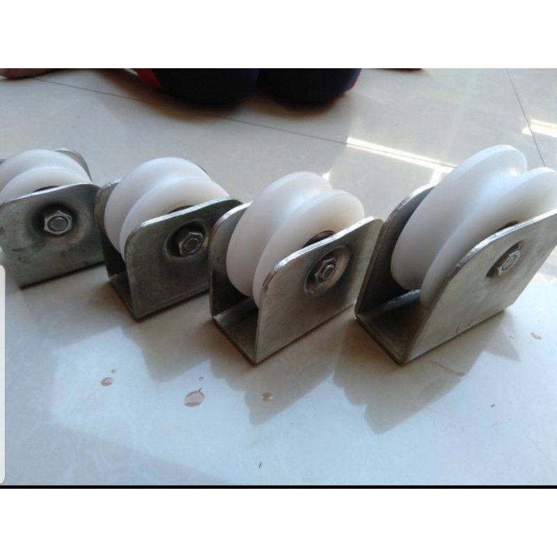 Jual Roda Pagar Besi NILON 6Cm / REL Bulat U & REL Siku V Plat Tebal