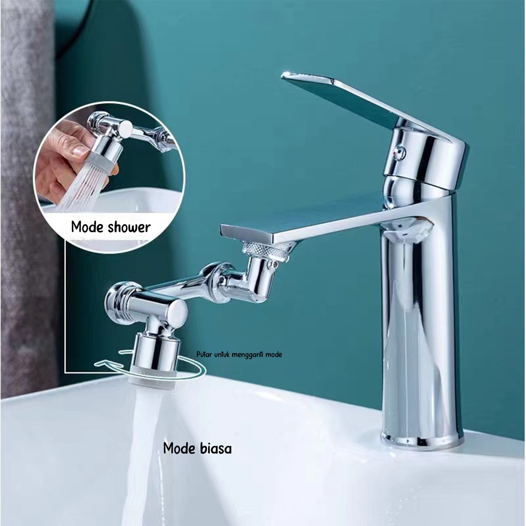 Sambungan Kran/Keran Cuci Piring Washtafel Splash Faucet Filter 360° Berkualitas Conector Faucet