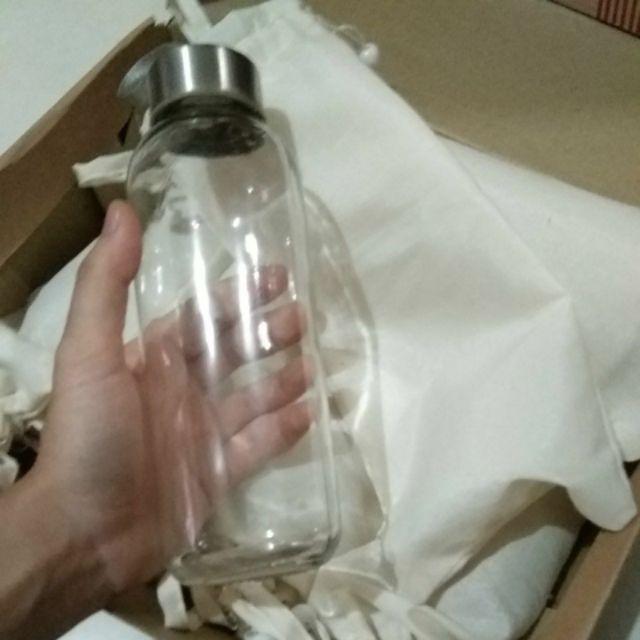 Souvenir Botol Tumbler Bening 420ml + Kemas Costum + Sablon