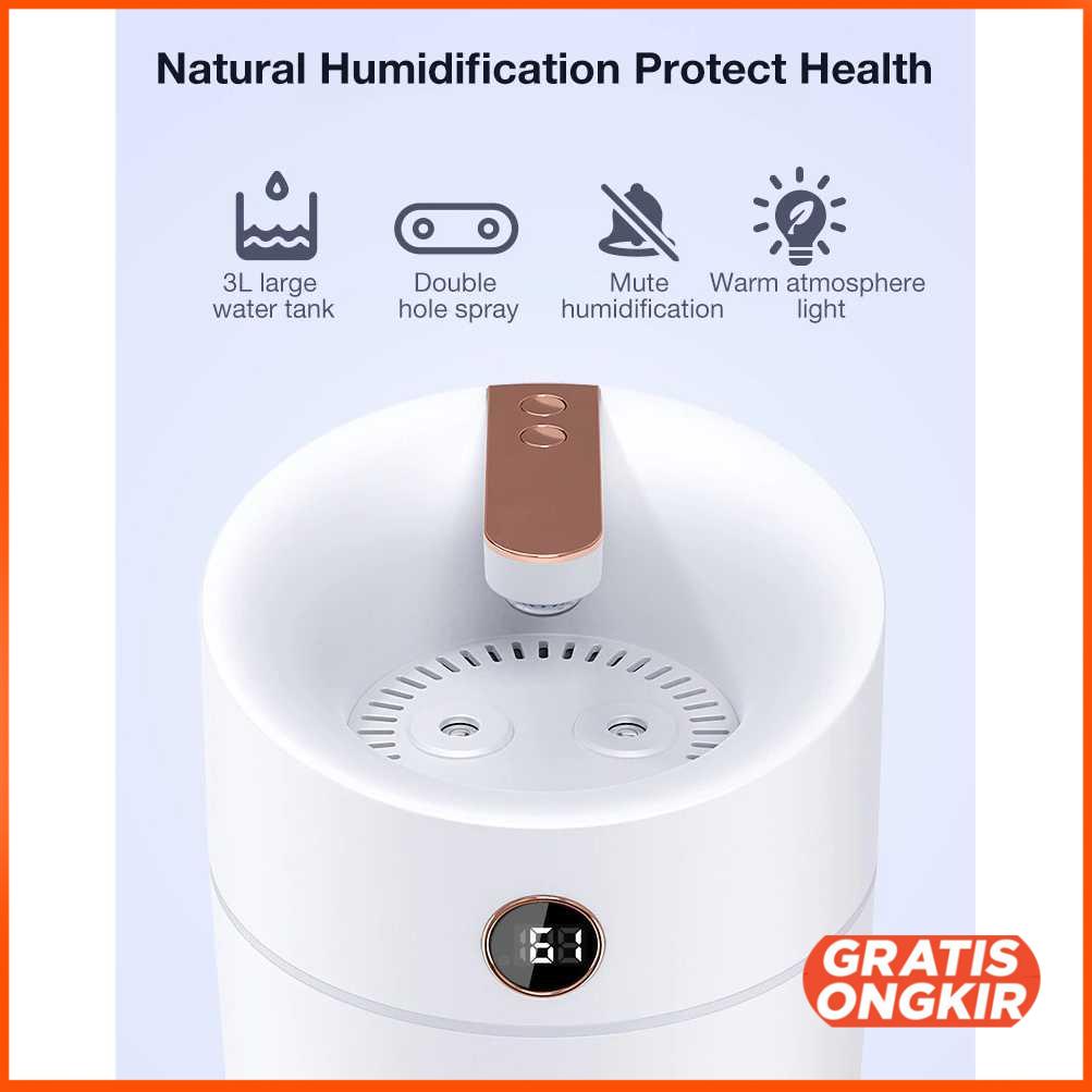 Air Humidifier Aromatherapy Oil Diffuser Double Spray 3L - X11