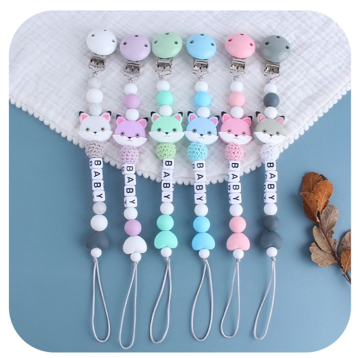 PC 6 | PACIFIER CLIP | TALI EMPENG DAN TEETHER BISA CUSTOM NAMA | TEETHER TALI DOT EMPENG CHAIN GANTUNGAN BAHAN SILIKON AMAN BPA FREE | RUZAIN MALL