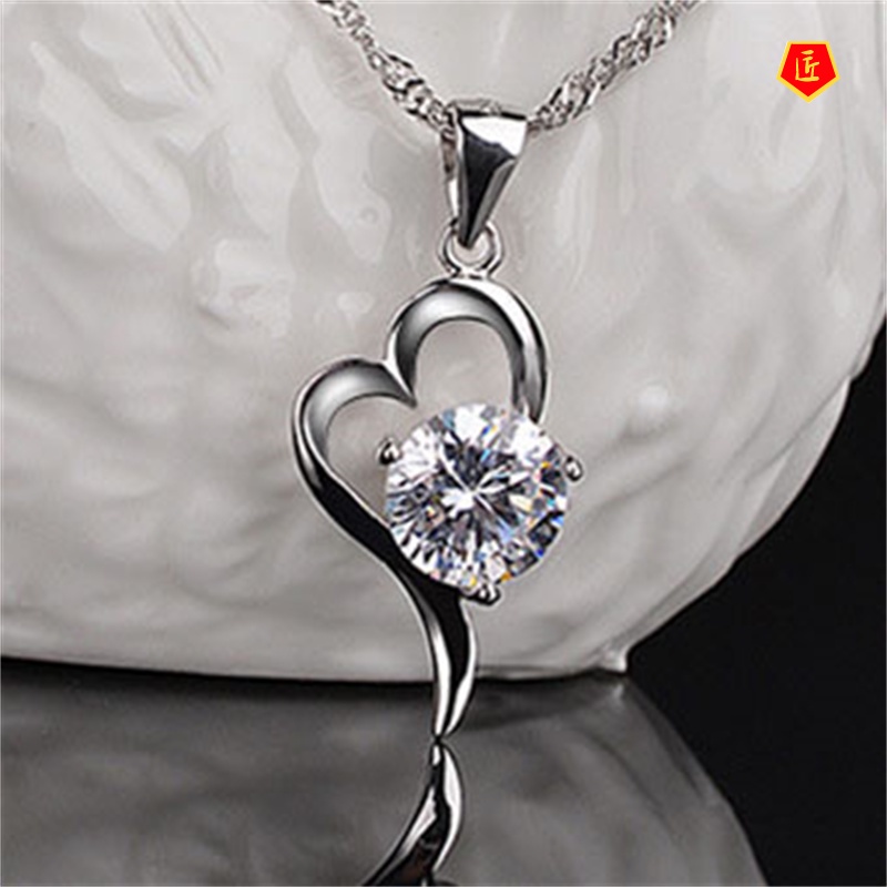 [Ready Stock]Women's Korean-Style Fashion Heart-Shaped Pendant