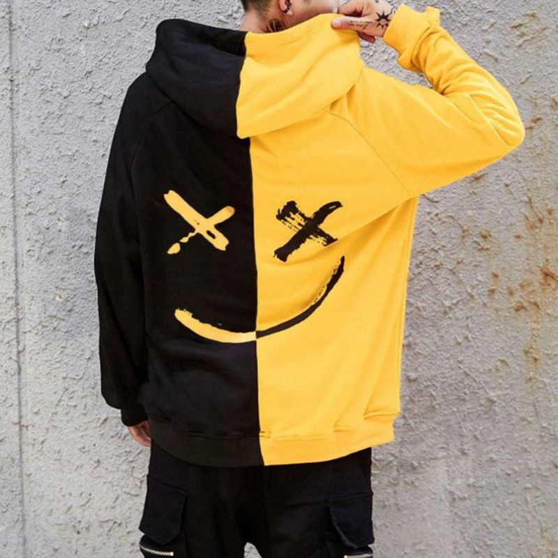 S - XXXXXL(6XL) Hoodie Drew 2 Colours Jaket Kombinasi 2 WARNA BIGSIZE OVERSIZE Unisex Street Style 5XL 4XL 3XL 2XL XL L M