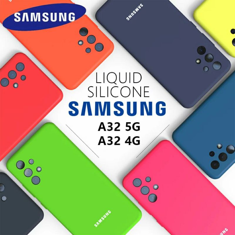 Silicone Cover Case Samsung Galaxy A32 4G 5G A33 Silky Soft-touch Logo